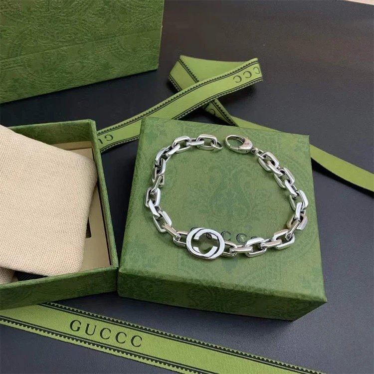 Gucci Interlocking G Chain Bracelet Silver Jewelry - 13