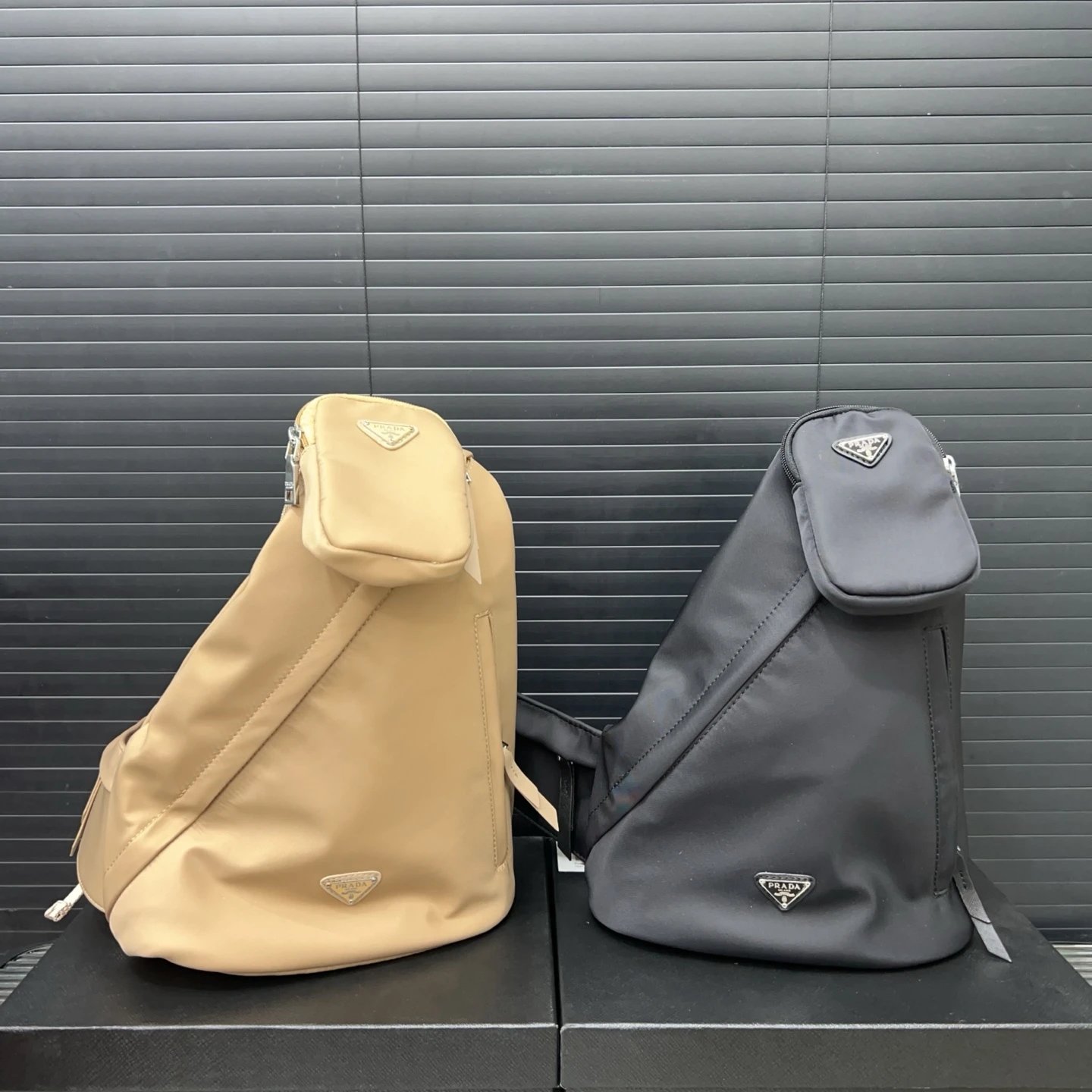 Prada Re-Nylon Triangle Logo Sling Bag