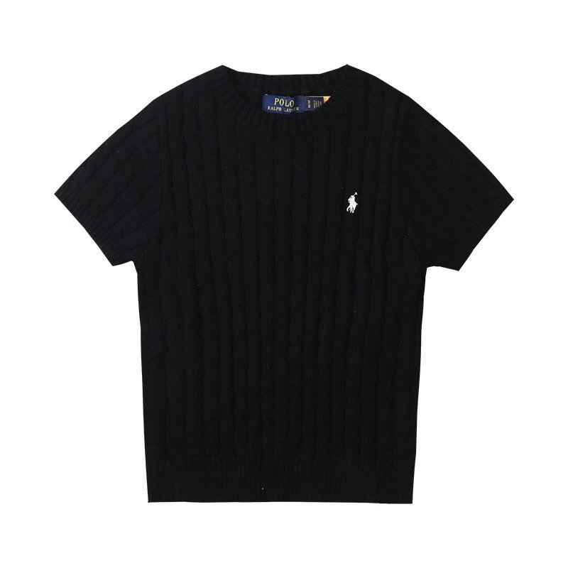 Short sleeved sweater in black