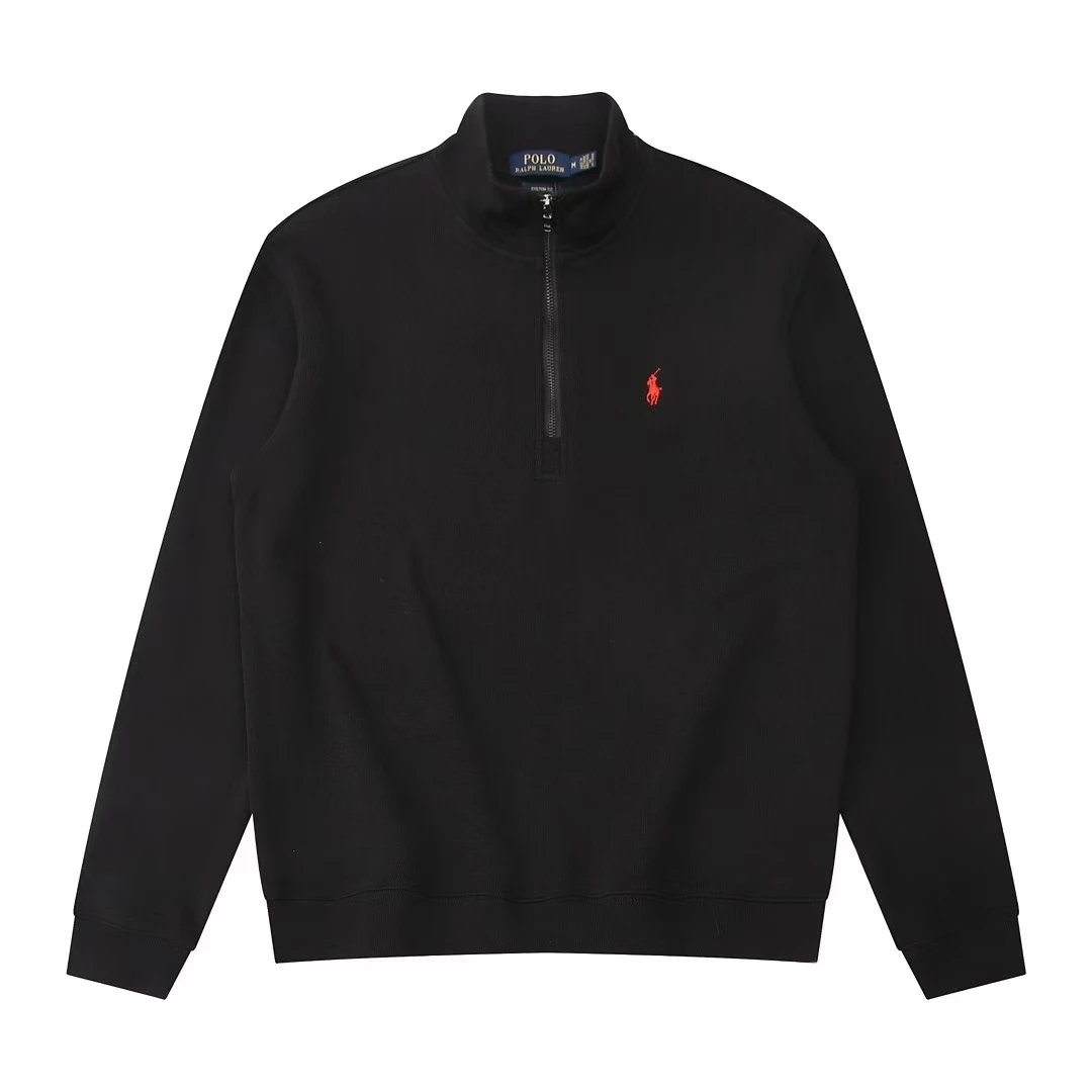 Black Red Label Half Zipper