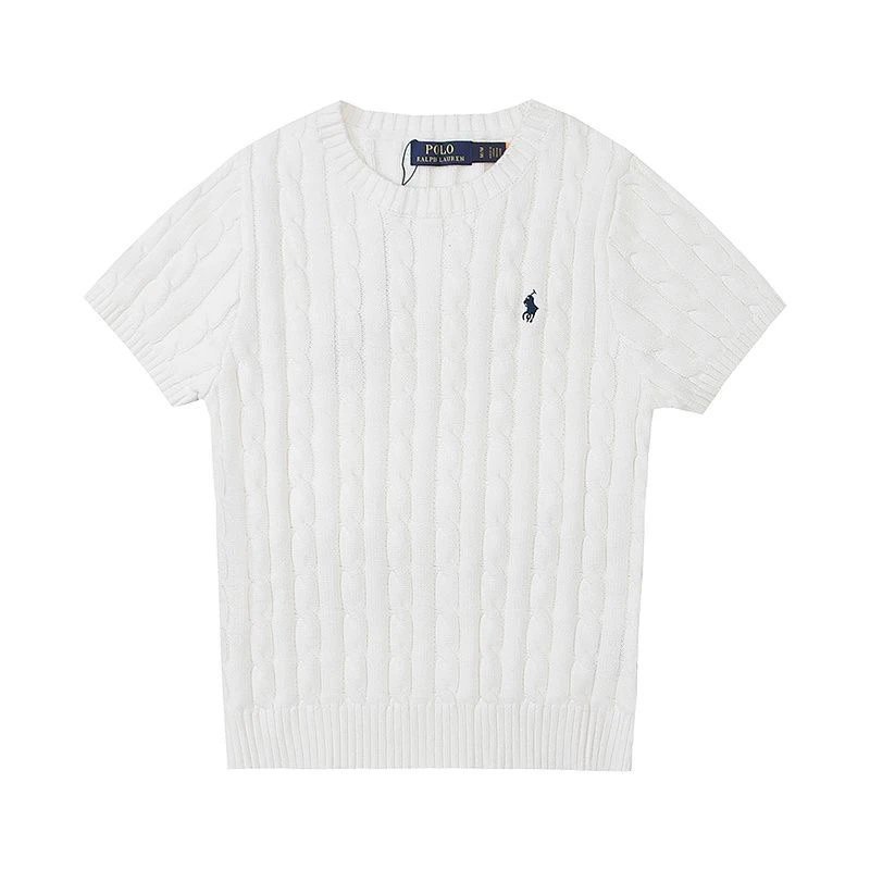 Short sleeved sweater in white