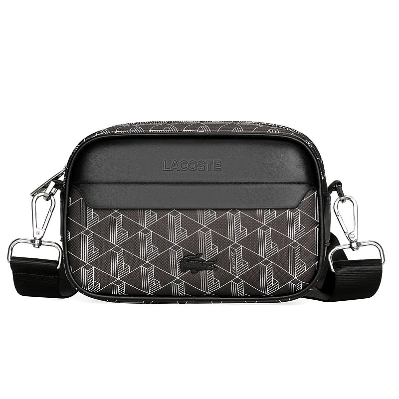 Lacoste The Blend Monogram Crossbody Bag Small Black