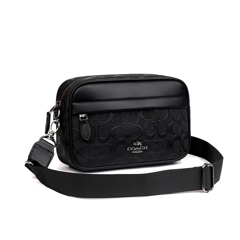 Black Coach Signature Embossed Crossbody Bag