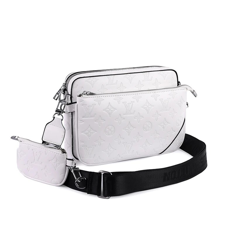 Louis Vuitton Trio Messenger White Monogram Taurillon Leather