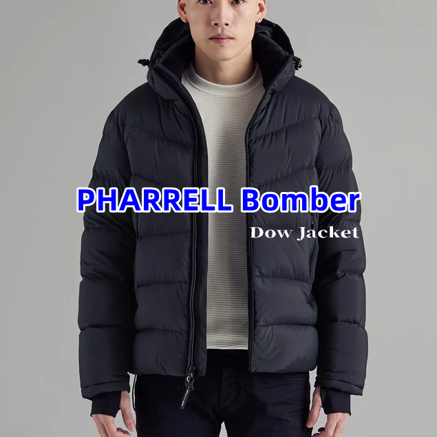 PJS-001 PHARRELL Hooded Bomber Down Jacket Pilot Hooded Down Jacket