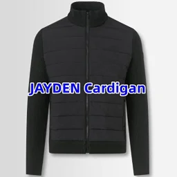 thumbnail for NO-003 JAYDEN Hybrid Cardigan Stitched Stand Collar Down Jacket