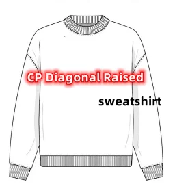 thumbnail for ProID001 Diagonal Fleece Sweatshirt CP Fleece Crew Neck