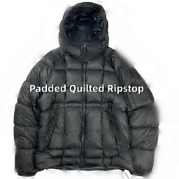 thumbnail for #ProID012 Padded Quilted Ripstop Hooded Down Jacket