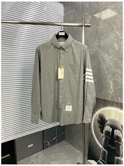 thumbnail for 2025 新升级 水洗棉钱布雷材质纯棉衬衫 四条胶印白杠衬衫 自留款 数年前日柜购买 亲自监工