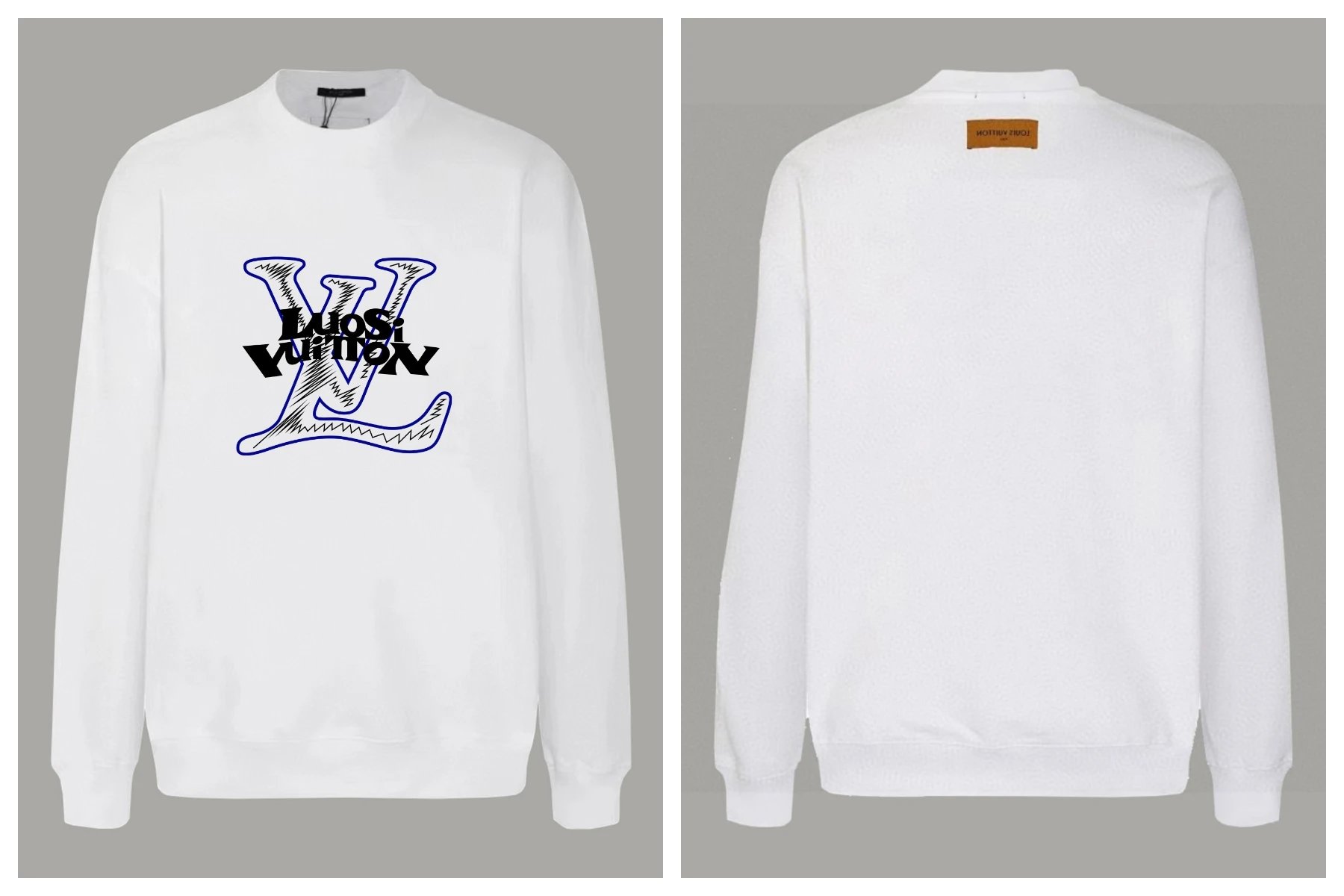 Louis Vuitton Knitwear Crewneck logo knit sweater — Oversized drop-shoulder fit-white