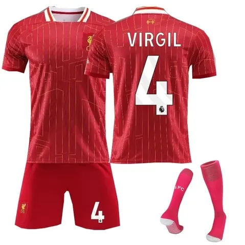 Liverpool FC Virgil van Dijk Home Kit 2023-24 Red Jersey Set - 1