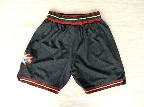 Atlanta Hawks Basketball Shorts Black Red Gold
