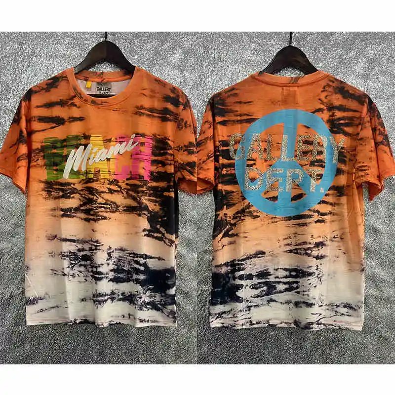 Gallery Dept Miami Orange Tie Dye T-Shirt Cotton Tee