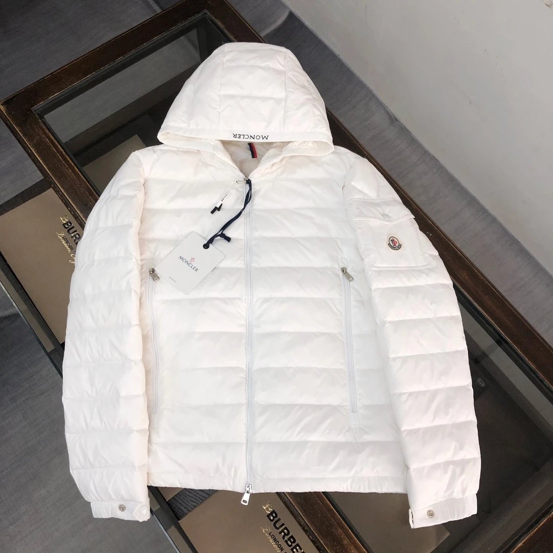 Moncler Moncler Genius White Down Jacket with Logo Hood - 35