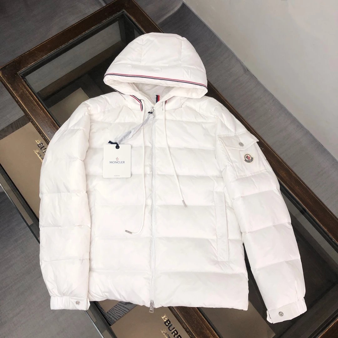 Moncler Moncler Genius White Down Jacket with Logo Hood - 40