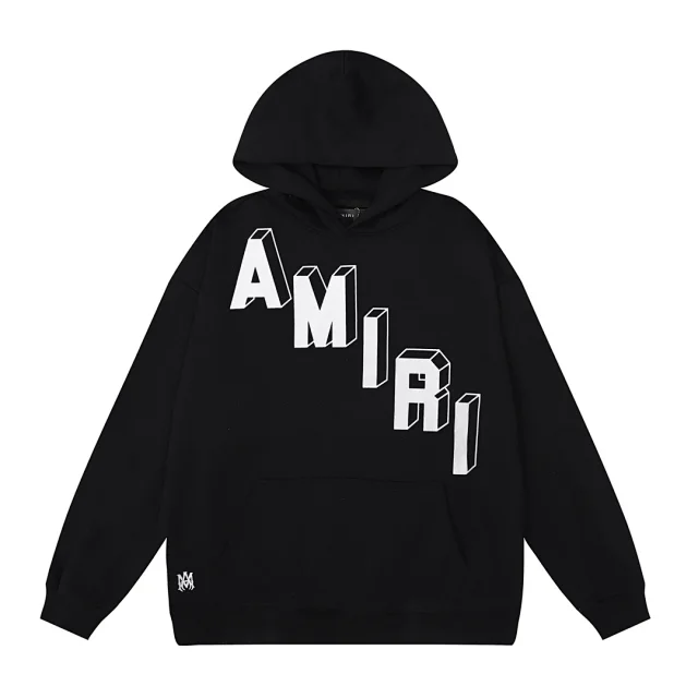 AMIRI Hoodies & Sweatshirts Logo Print Pullover Hoodie with Palm Tree Back Graphic product detail image 14