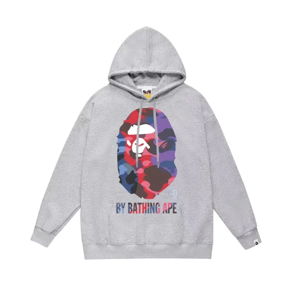 A Bathing Ape x Bape Sta Camo Ape Head Hoodie Gray - 1