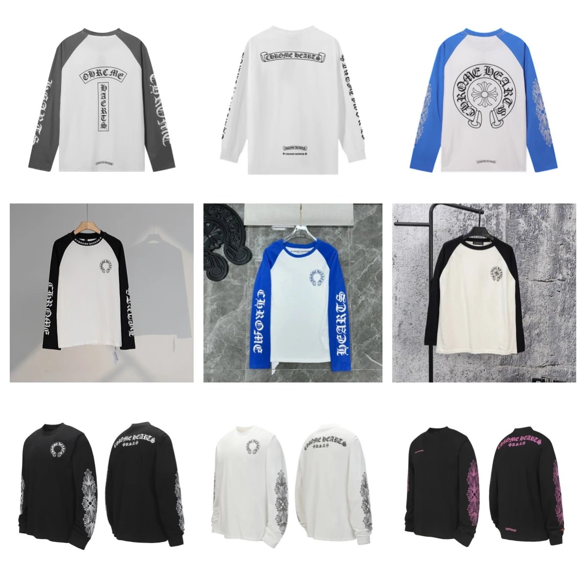 Chrome Hearts Long Sleeve Raglan T-Shirts