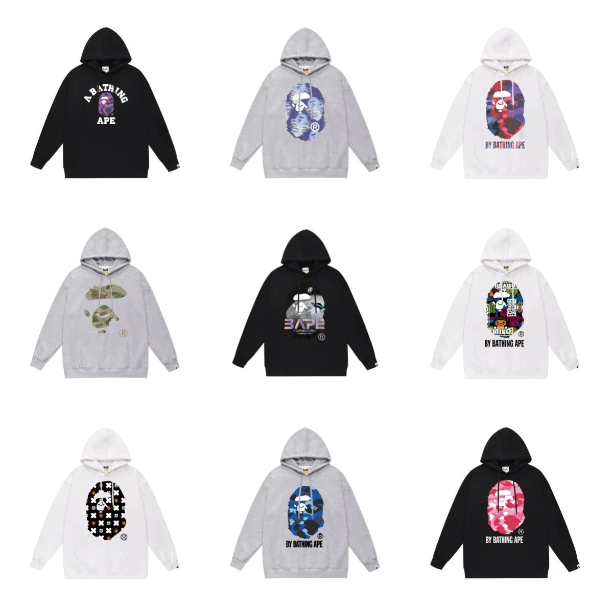 A Bathing Ape Hoodies & Sweatshirts Head Graphic Pullover Hoodie image 1