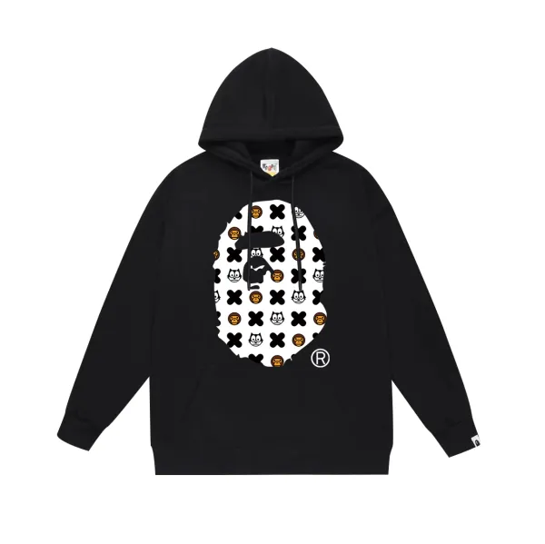 A Bathing Ape ABC Camo Ape Head Hoodie Black - 1