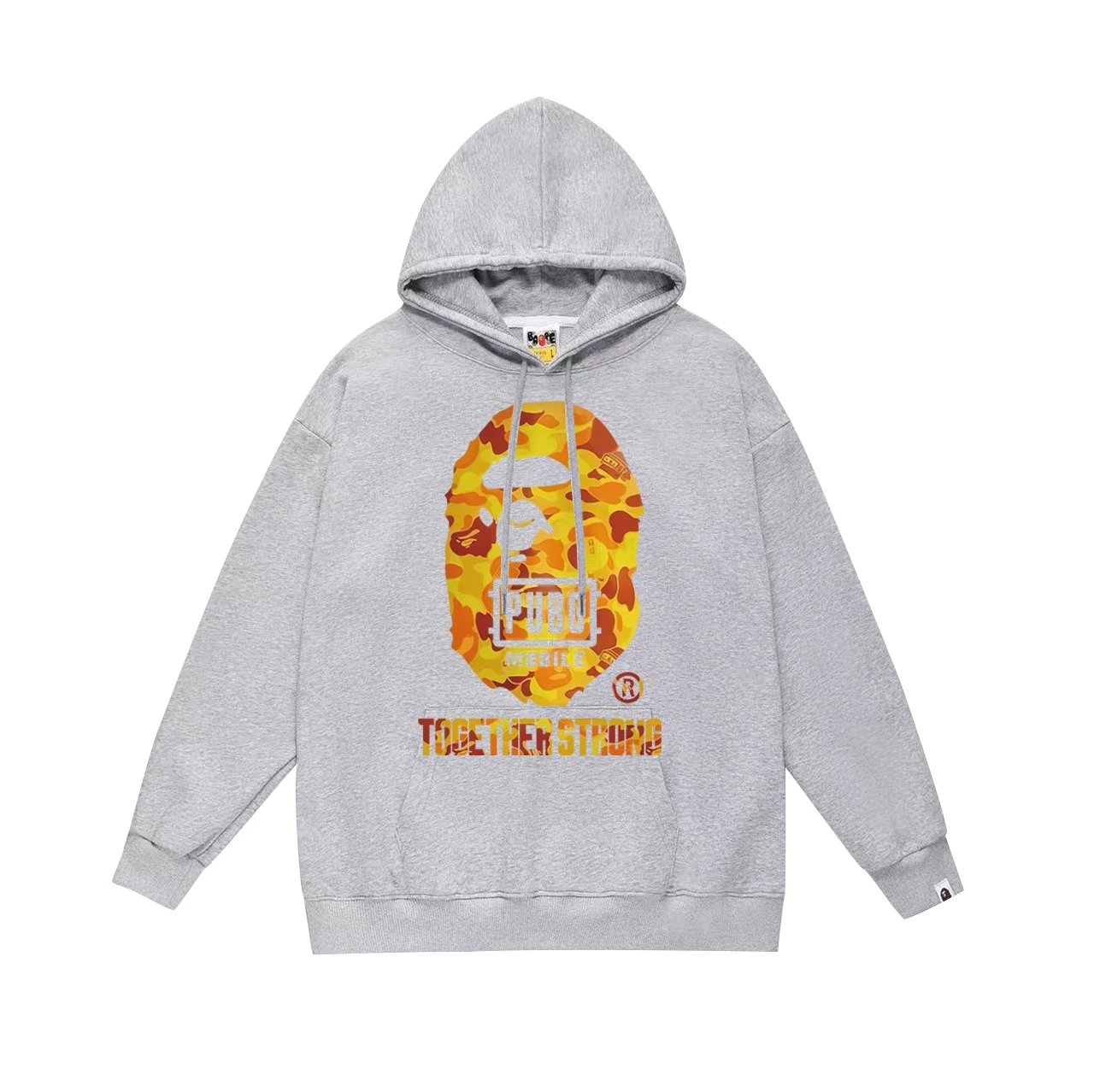 A Bathing Ape x PUBG Mobile Together Strong Gray Hoodie