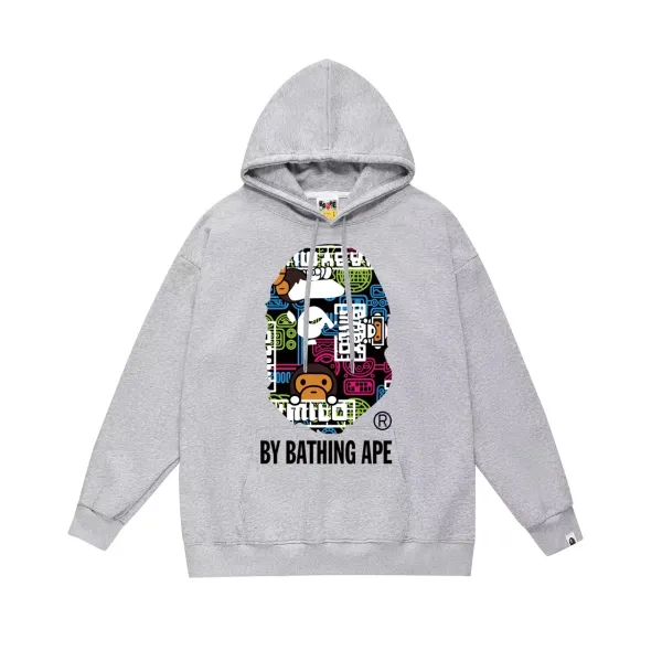 A Bathing Ape x MITTIO Graphic Hoodie Gray - 1