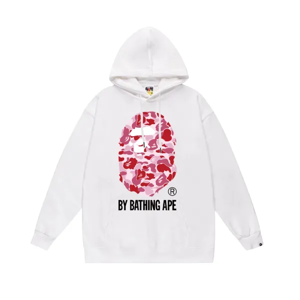 A Bathing Ape Camo Ape Head White Hoodie - 1