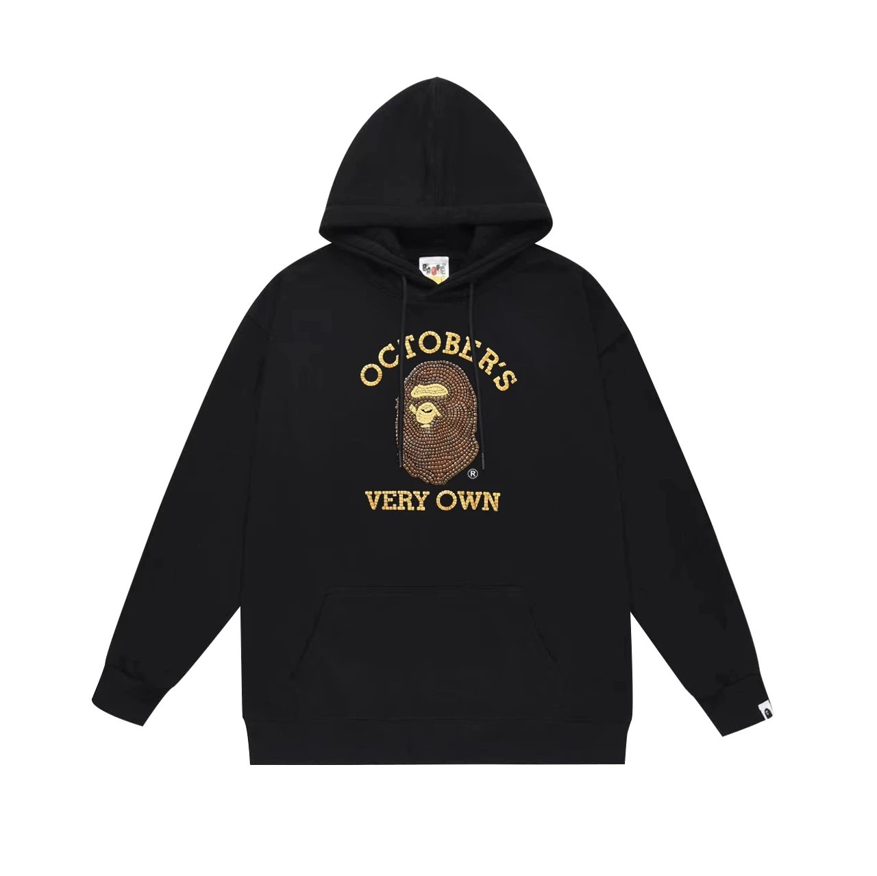 A Bathing Ape x October's Very Own Black Beaded Ape Head Hoodie