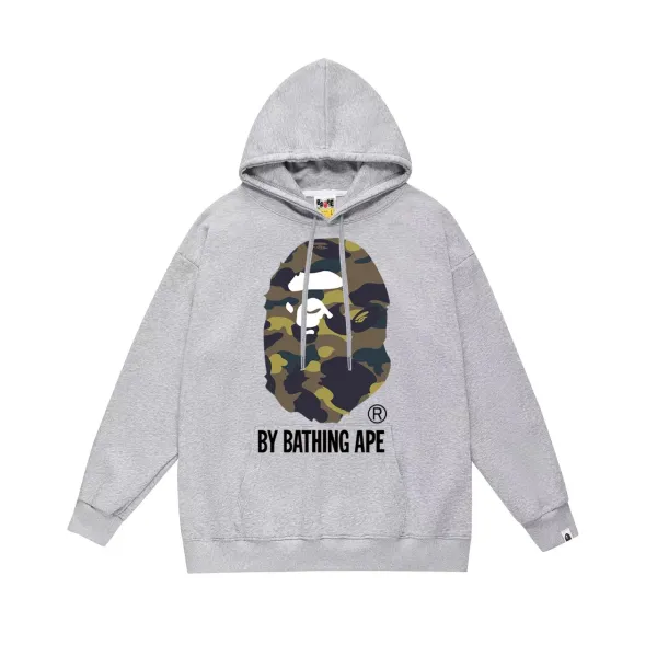 A Bathing Ape Camo Ape Head Hoodie Gray - 1