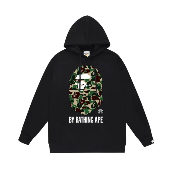 A Bathing Ape Camo Ape Head Hoodie Black - 1