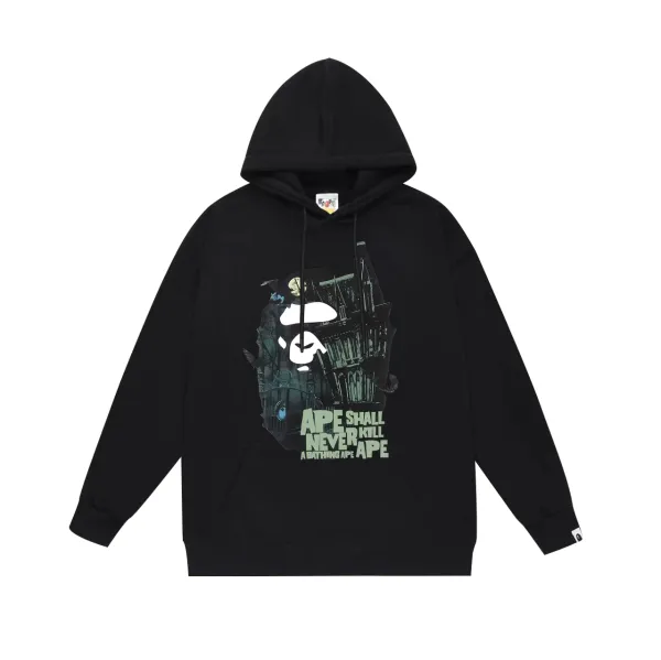 A Bathing Ape Ape Shall Never Kill Ape Hoodie Black - 1