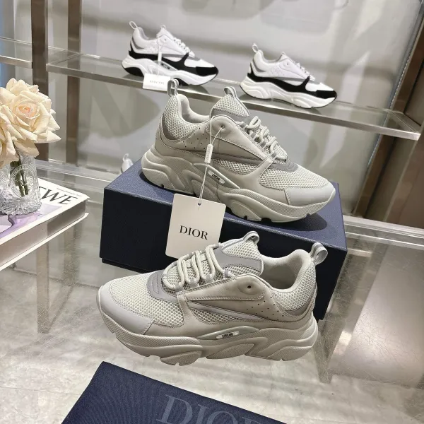 Dior B23 Sneakers Light Gray Mesh Sneakers Chunky Sneakers - 1