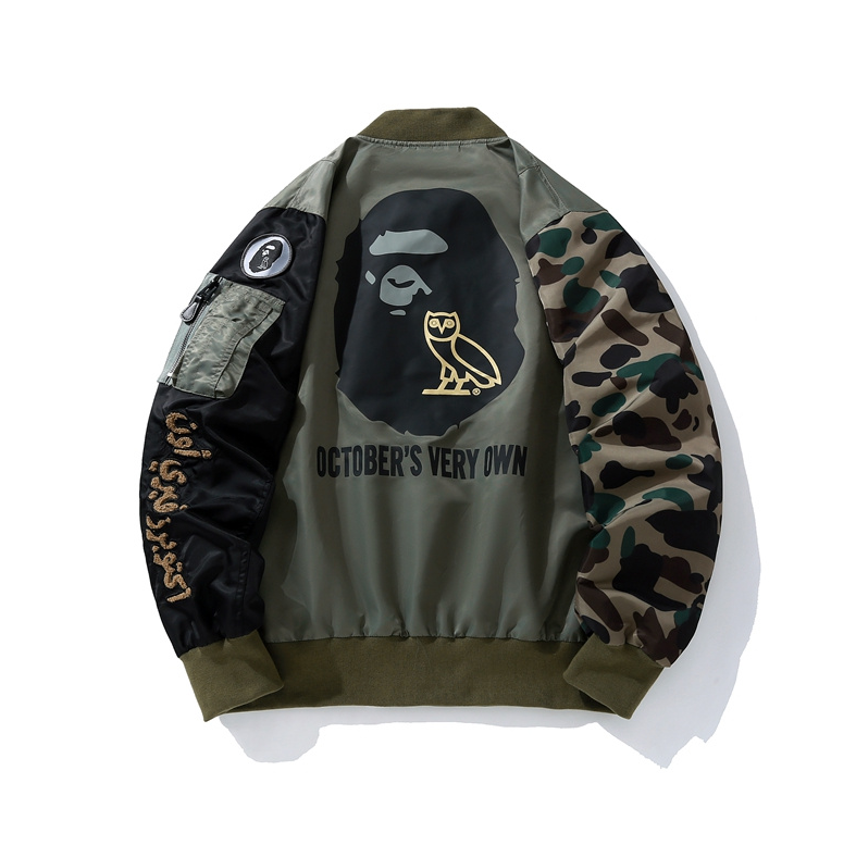 A Bathing Ape x OVO October's Very Own Camo Bomber Jacket Outerwear