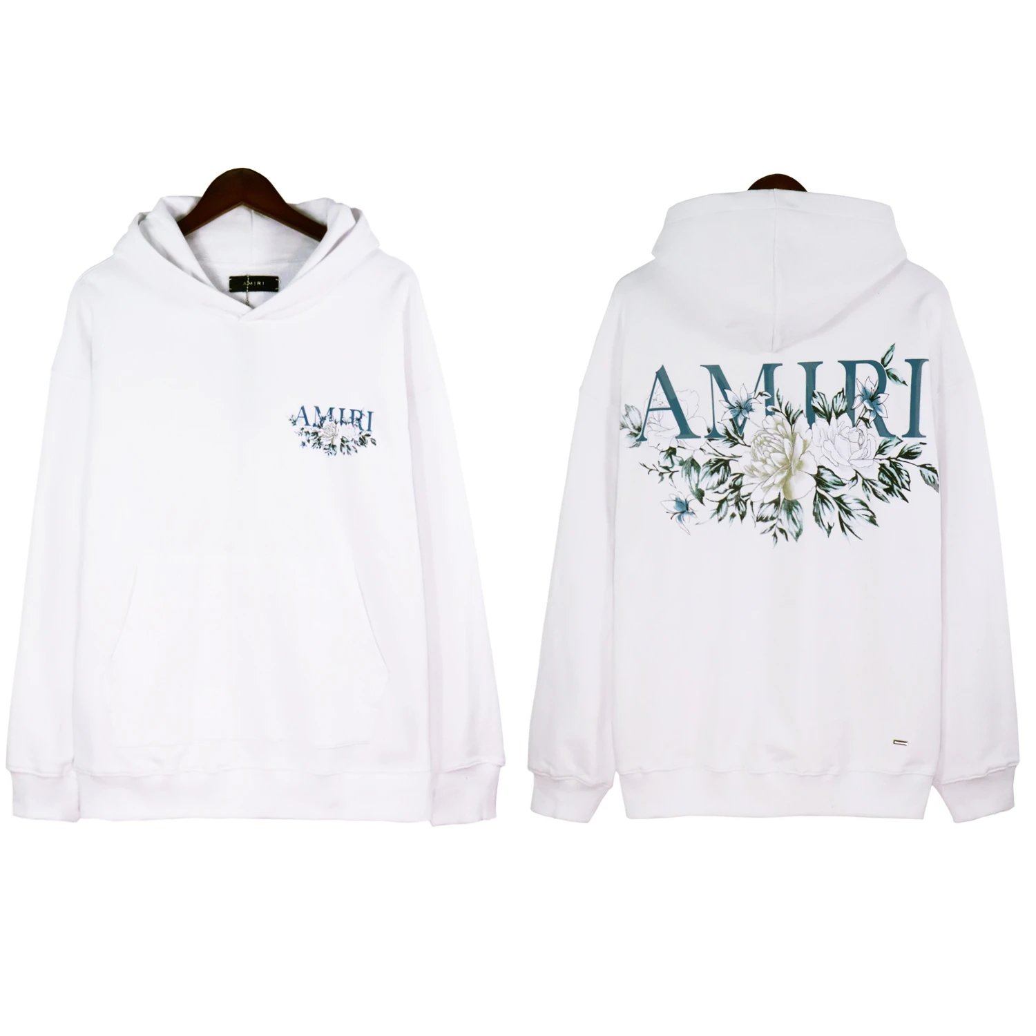 Amiri Floral Logo Hoodie White - 12