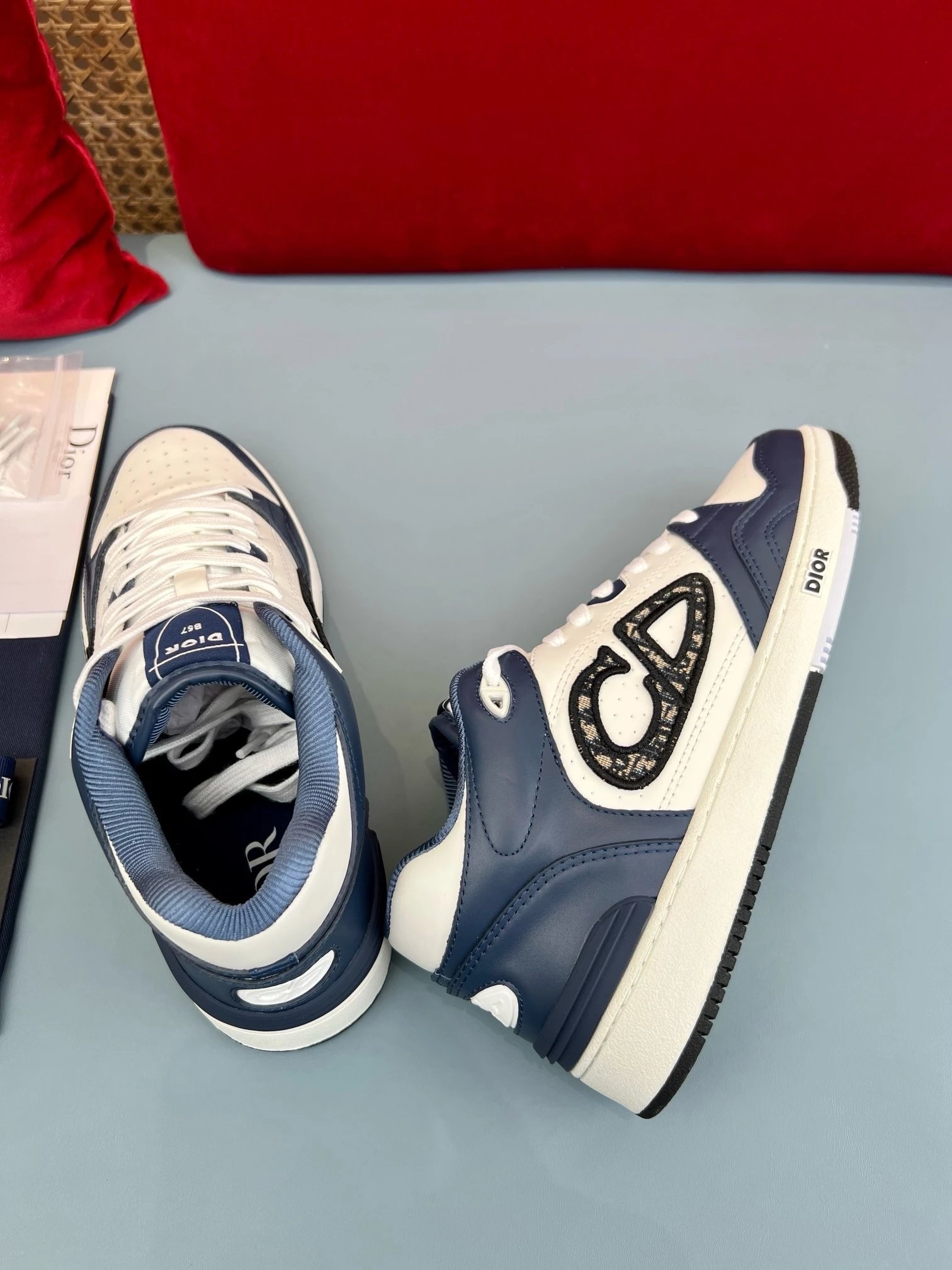 Dior B23 Low White Gray Sneakers - 10