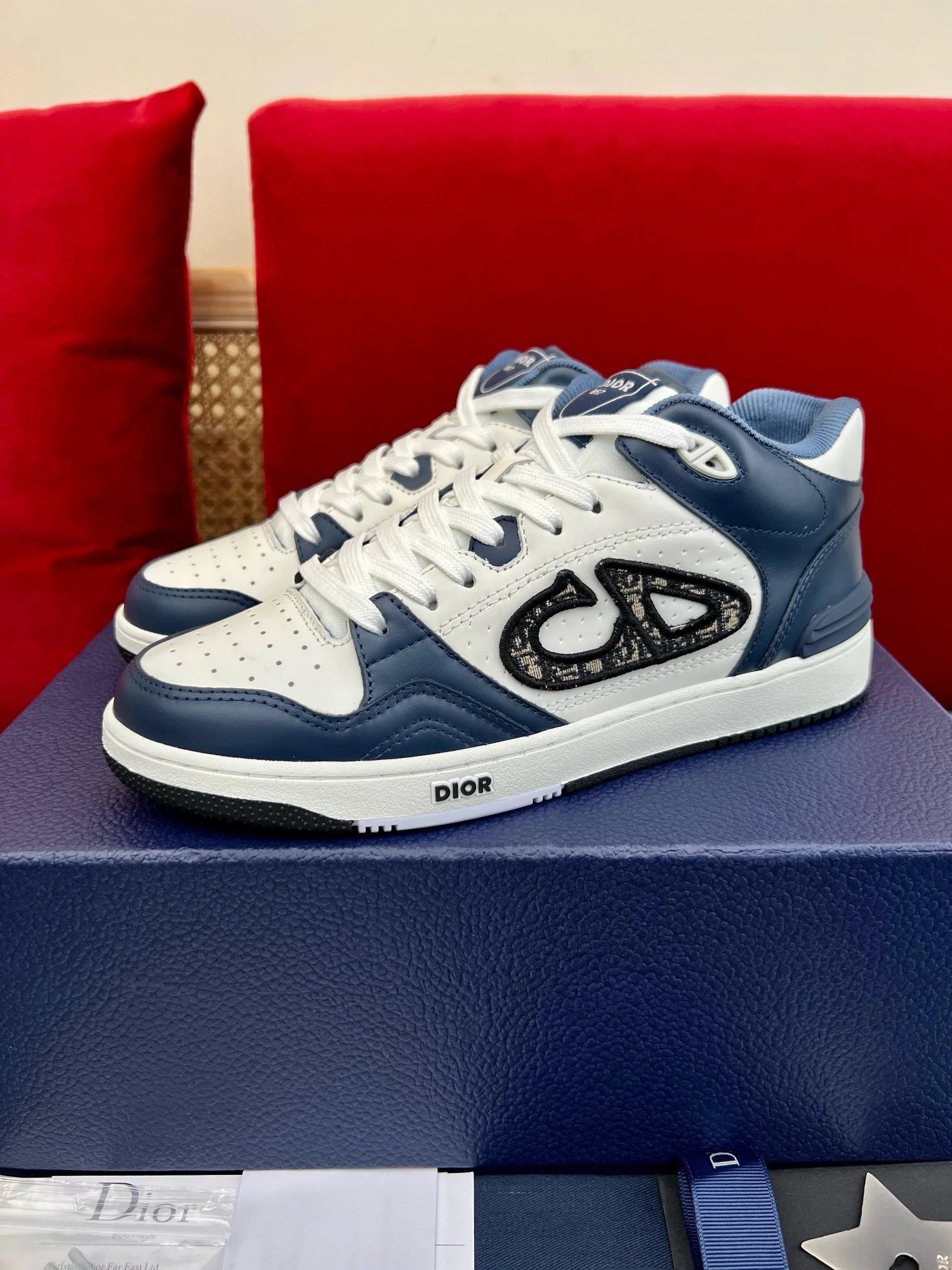 Dior B23 Low White Gray Sneakers - 5
