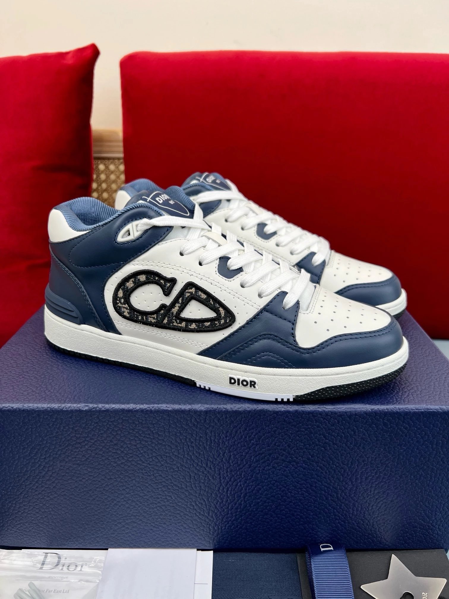 Dior B23 Low White Gray Sneakers - 6