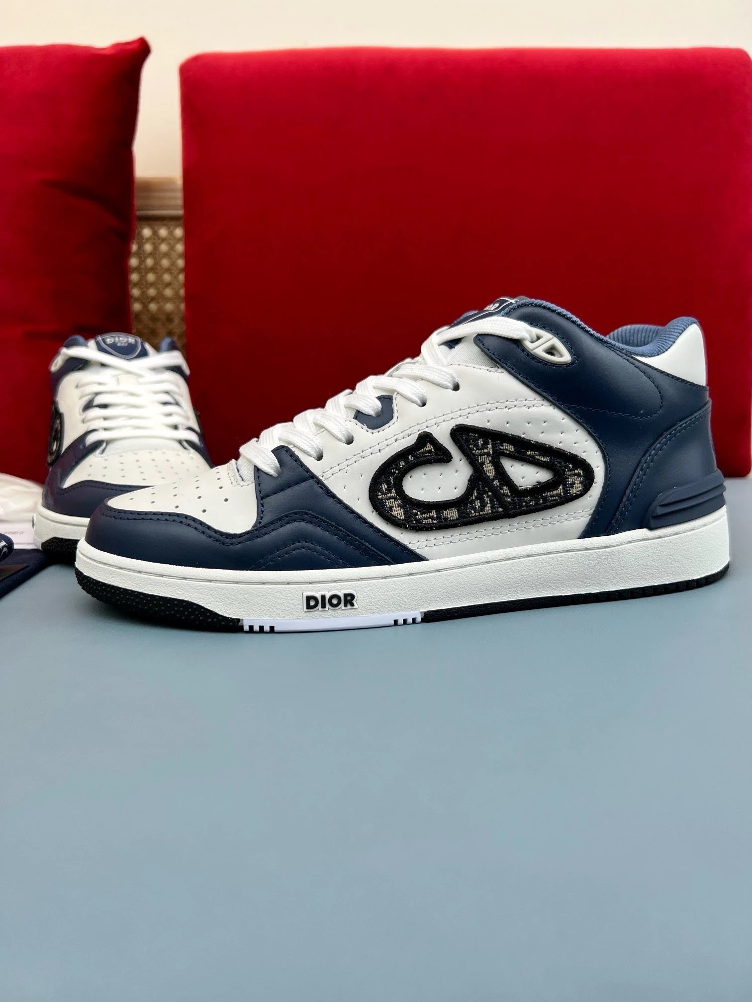 Dior B23 Low White Gray Sneakers - 9