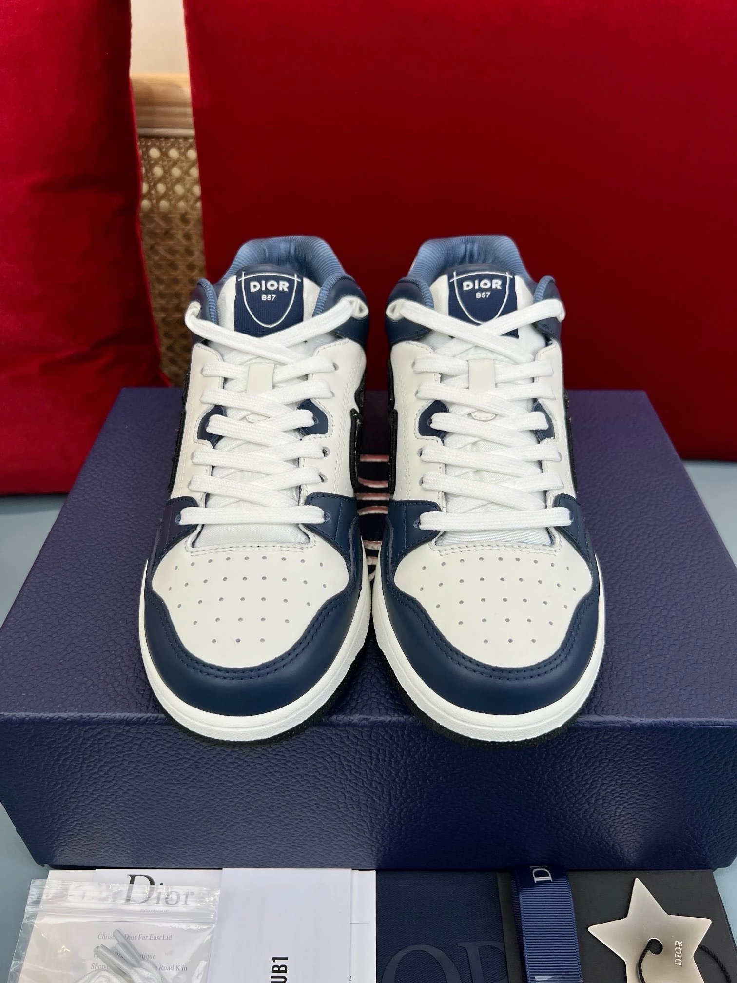 Dior B23 Low White Gray Sneakers - 4