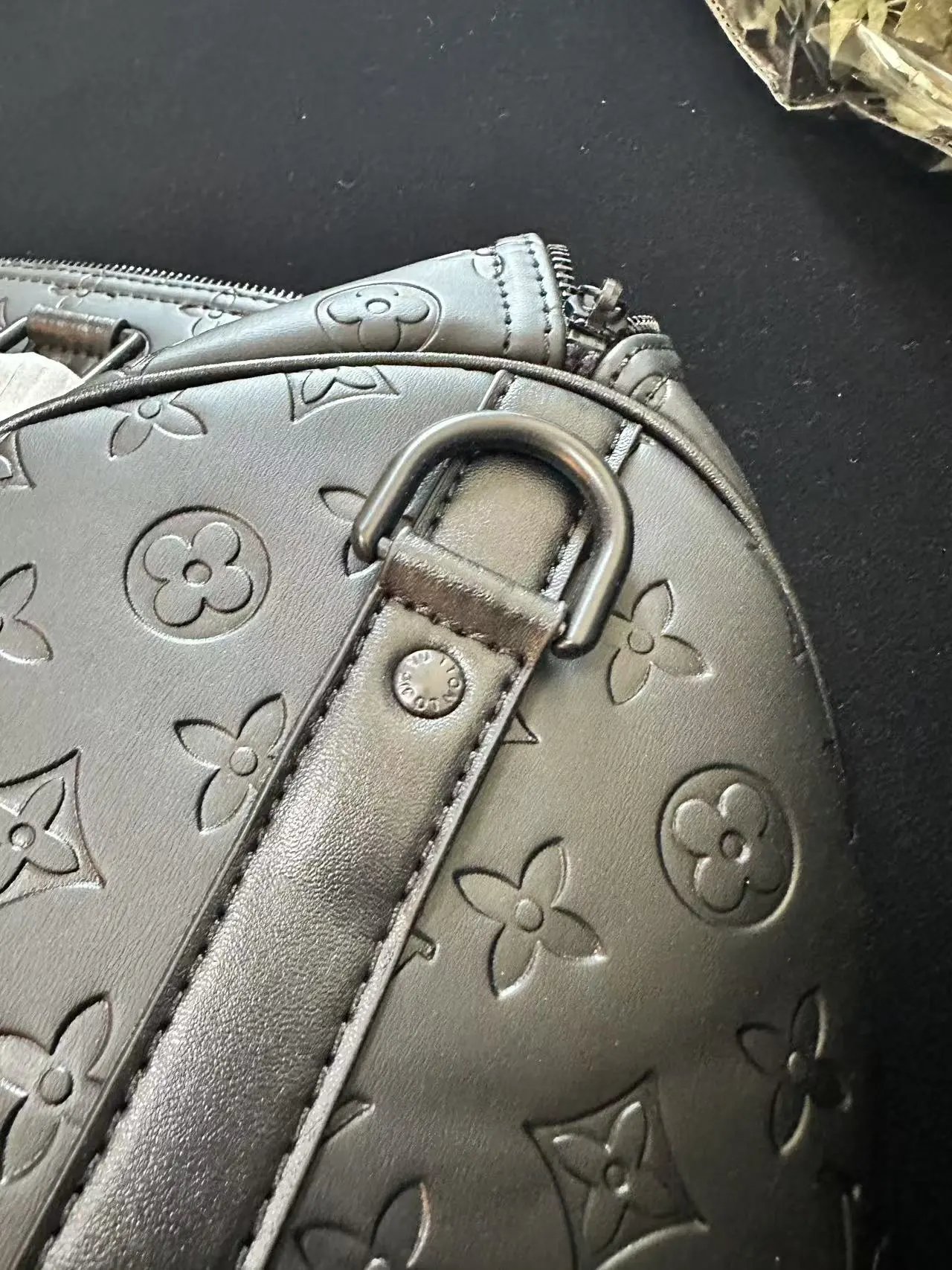 Louis Vuitton Keepall Bandoulière Monogram Empreinte Graphite Duffle Bag - 14