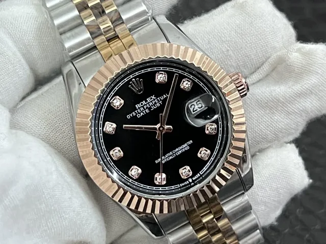 Rolex Watches Oyster Perpetual Datejust two-tone fluted-bezel watch product detail image 10
