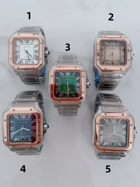 Cartier Santos de Cartier Automatic Watch Rose Gold and Steel Multicolor Watches - 1