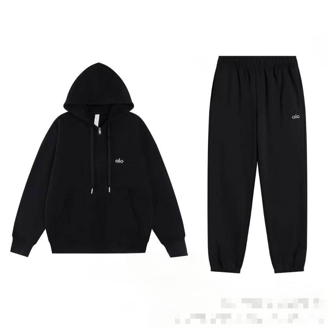 Black Full-Zip Tapered Leg - Set