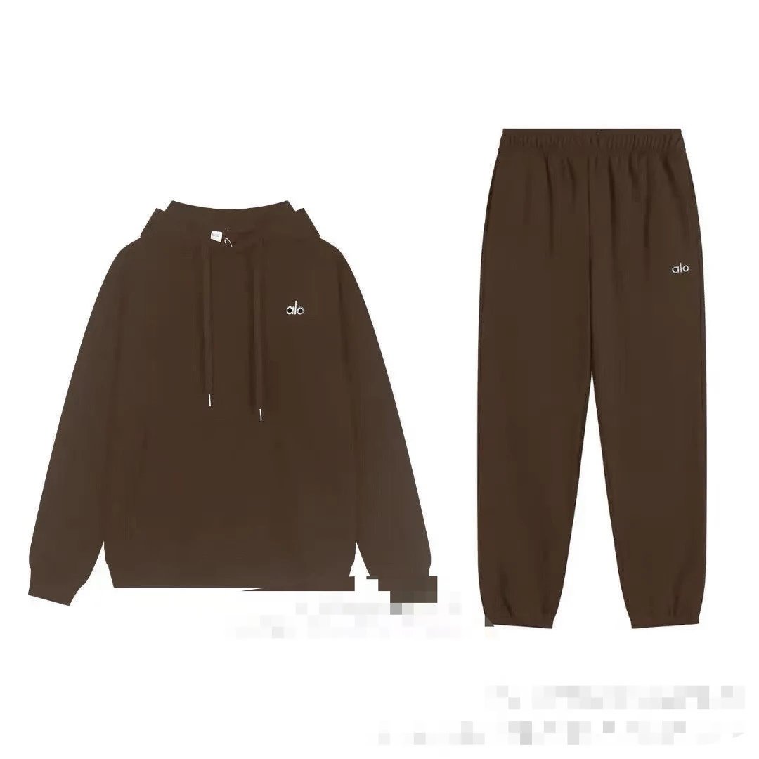 Dark Brown Drawstring Hoodie Jogger Set
