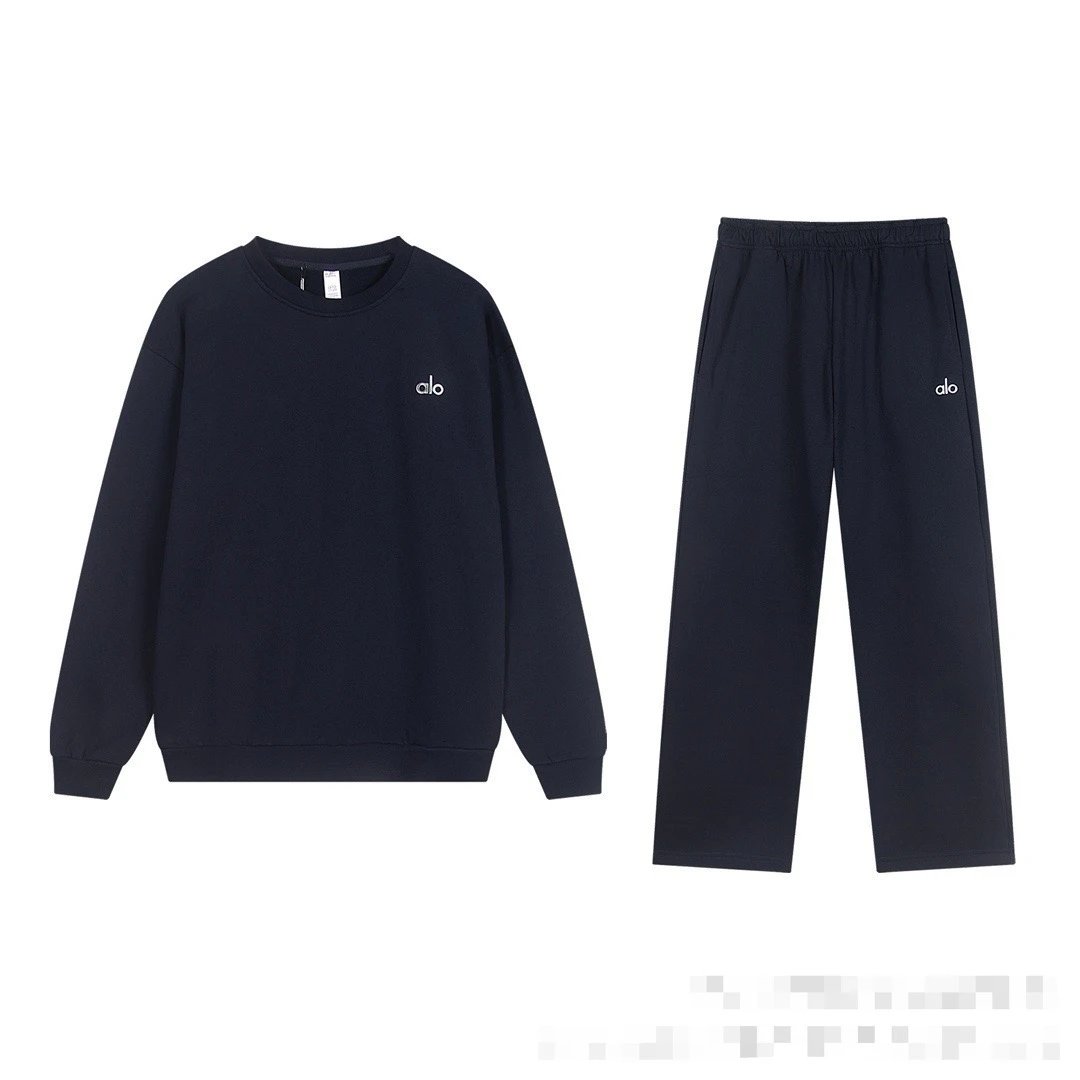 Navy Blue Crewneck Straight Leg - Set