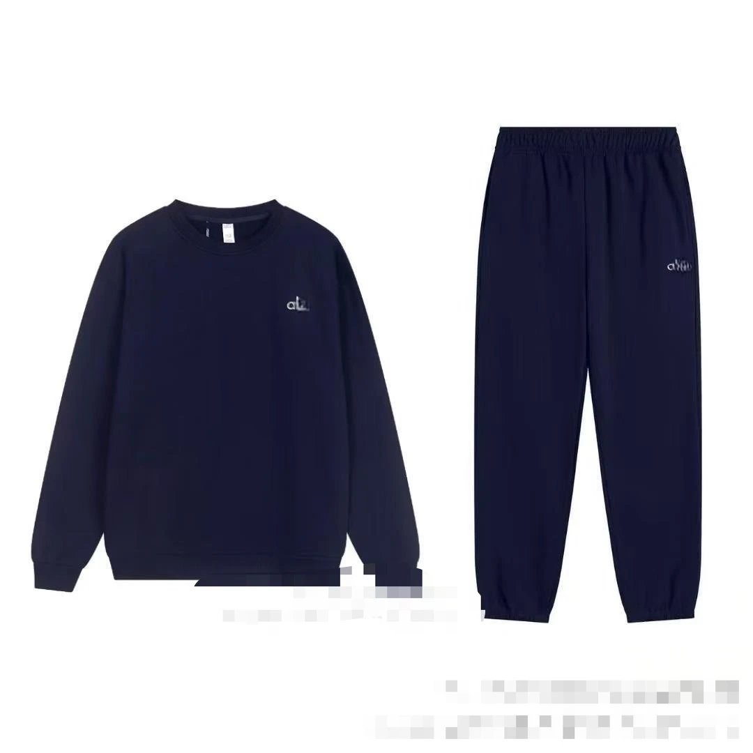 Navy Blue Crewneck Tapered Leg - Set