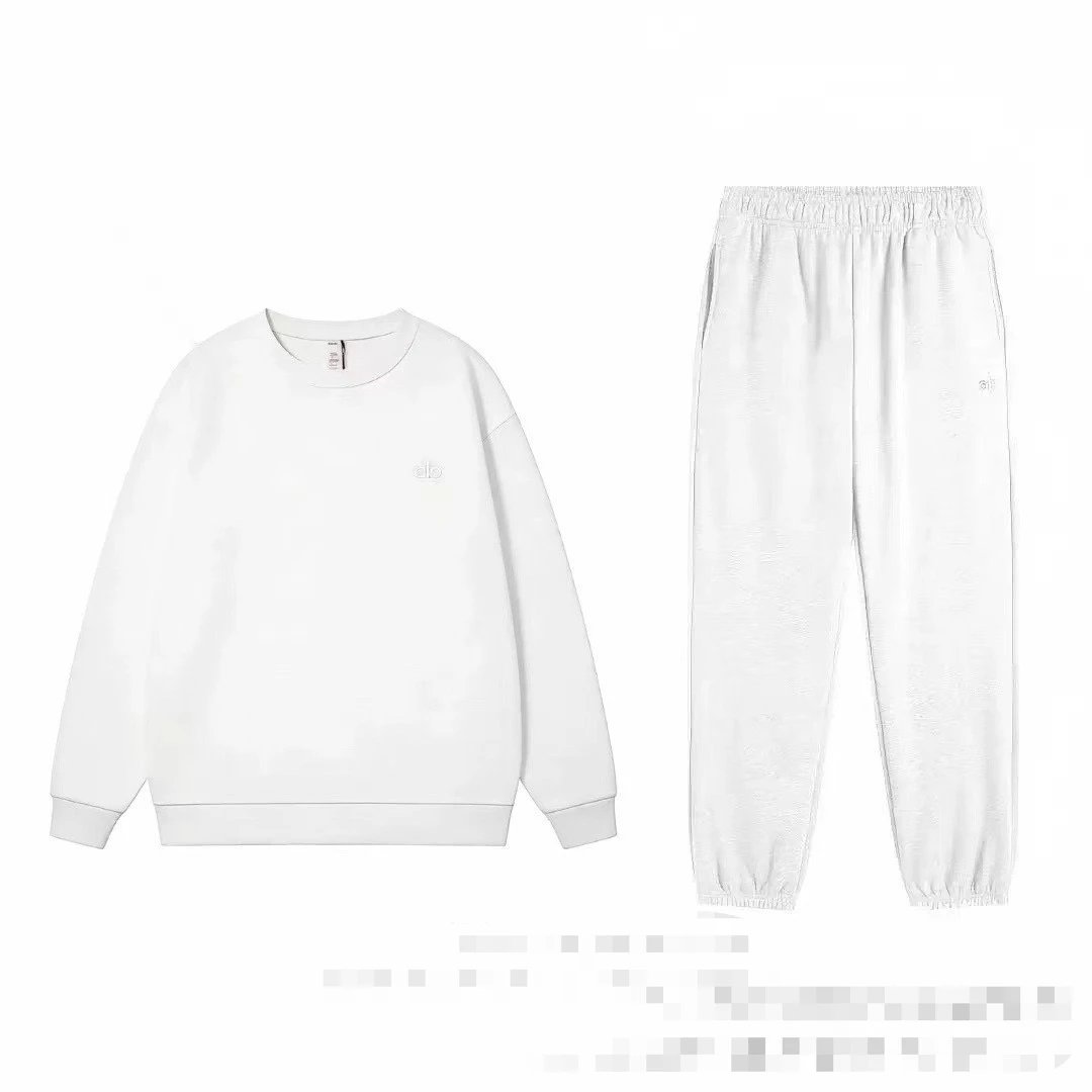 White Crew Neck Jogger Set