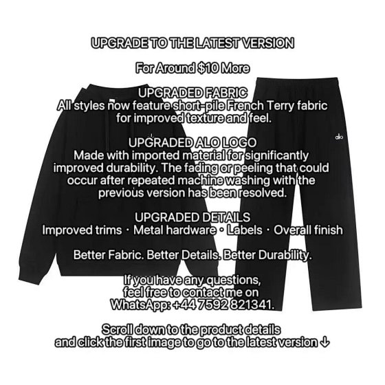 Correct version of alo hooded sweatshirt set yupoo: https://a-perfect-product-catalog.x.yupoo.com/albums/234461751?uid=1