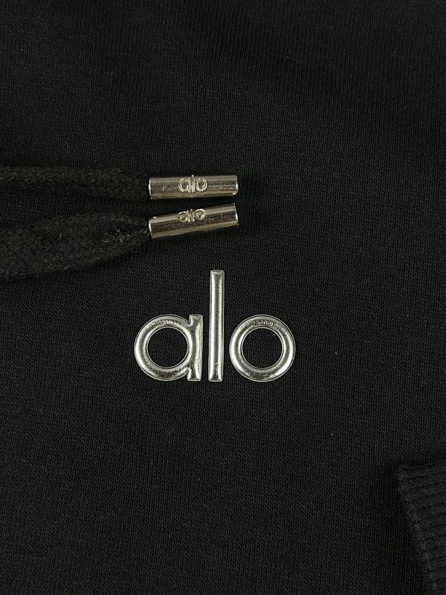 Alo Black Hoodie & Sweatpants Set: seller detail photo 4