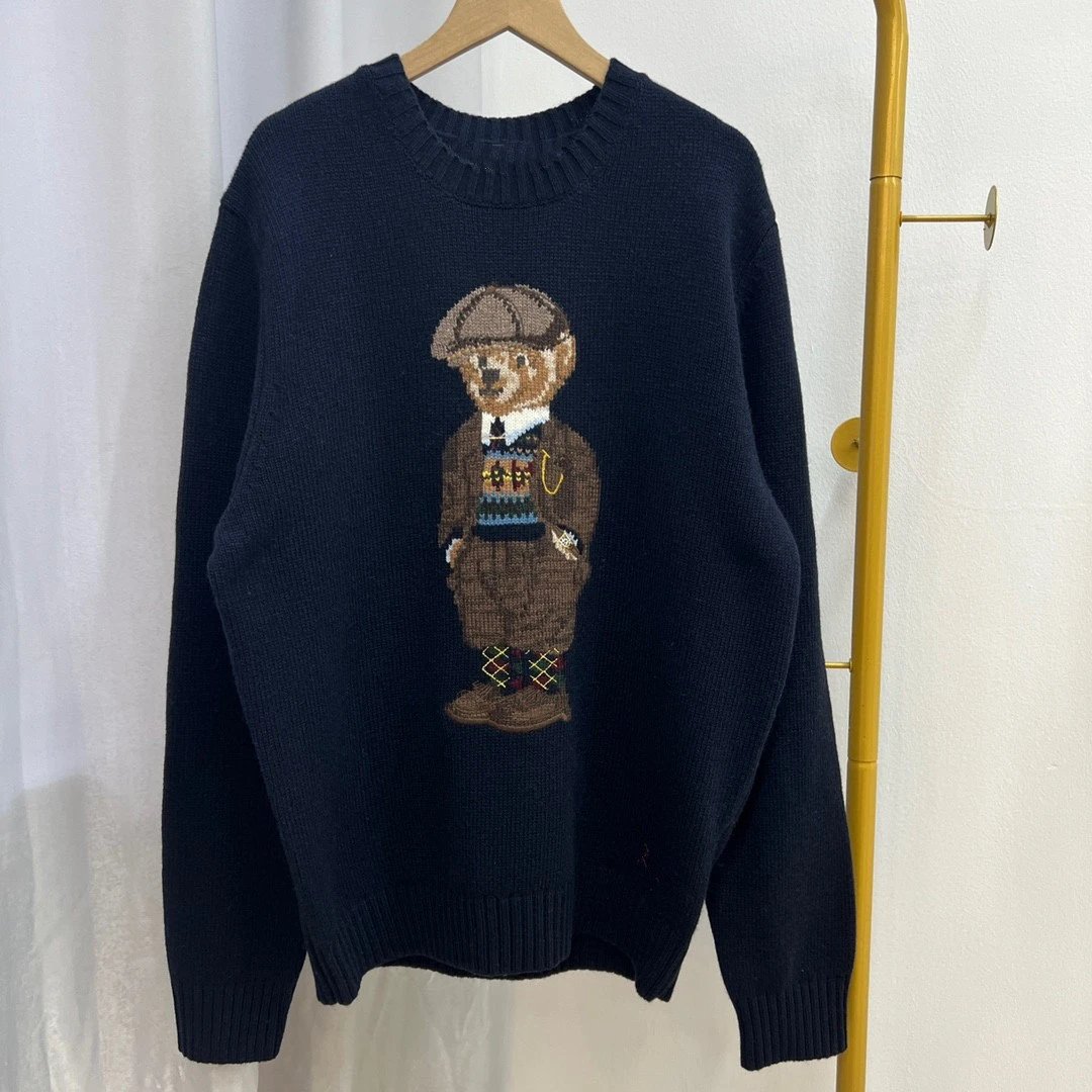 Polo Ralph Lauren Bear Embroidered Crewneck Sweater White - 6